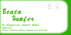 beata hupfer business card